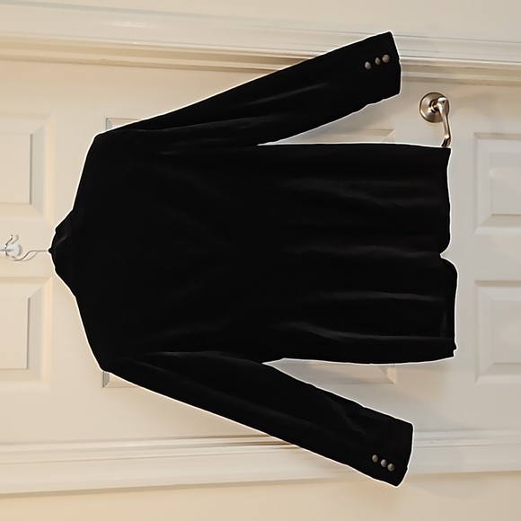 Vintage Hunt Club Office Wear Business Casual Black Velvet Blazer Jacket, 10 - Picture 8 of 8
